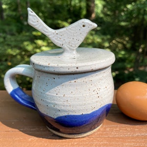 Pottery Microwave Egg Cooker with Bird Lid