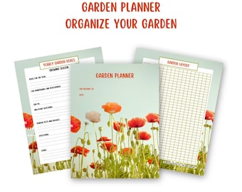Planificador de jardín de amapolas: Planificador y organizador de jardinería imprimible (PDF)