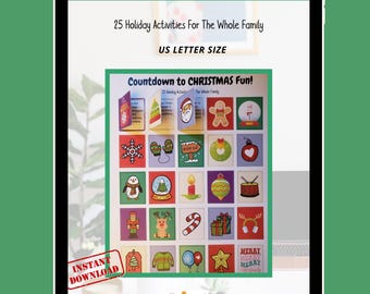 Printable Christmas Advent Activity Calendar: Family Holiday Fun (Digital Download)