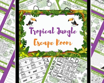 Tropical Jungle Escape Room Game: Kids Code Breaking Adventure (Printable)