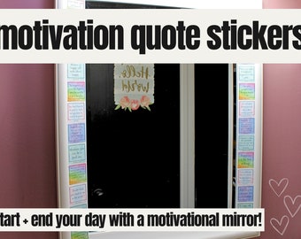 24 Motivational Quotes Sticker Set. Inspirational Stickers for Happiness and Positivity. Affirmation Stickers. Daily Inspiration + Help.