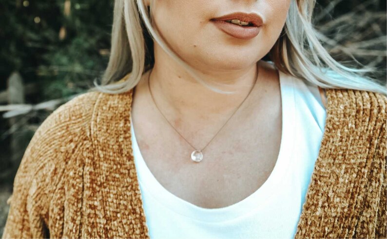 Quartz Cord Necklace Fabric Necklace Clear Quartz Necklace Crystal Necklace