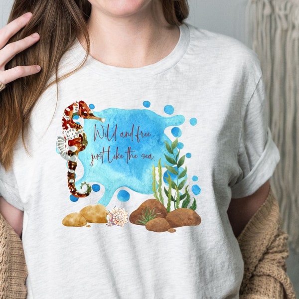 Seahorse T-shirt | Cute Seahorse Tee | Under the Sea Shirt | Summer Tee | Nautical Shirt | Cute Beach Shirt | Marine Life | Ocean Lover Gift