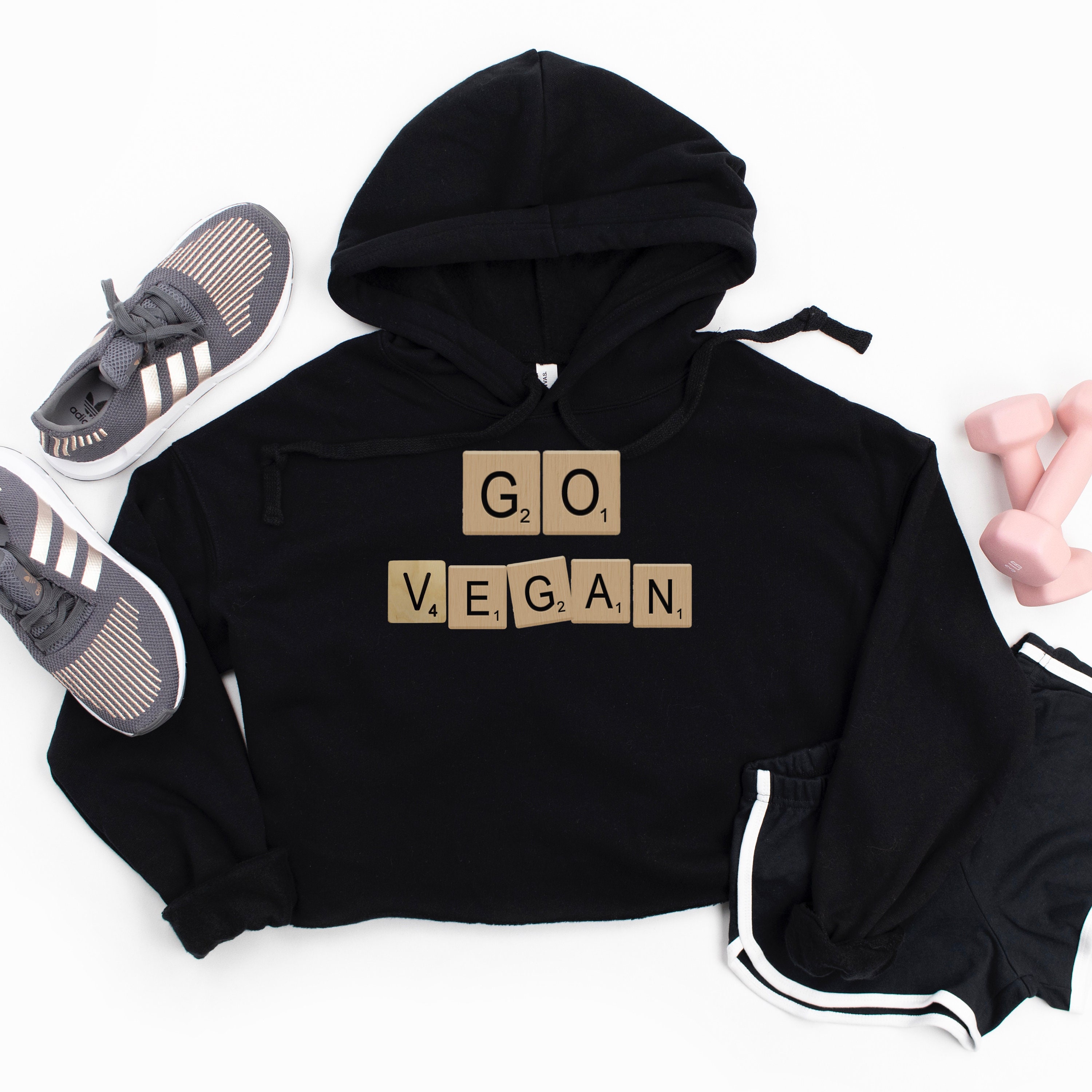 Vegan cropped hoodie womens vegan trendy plant based vegan Etsy