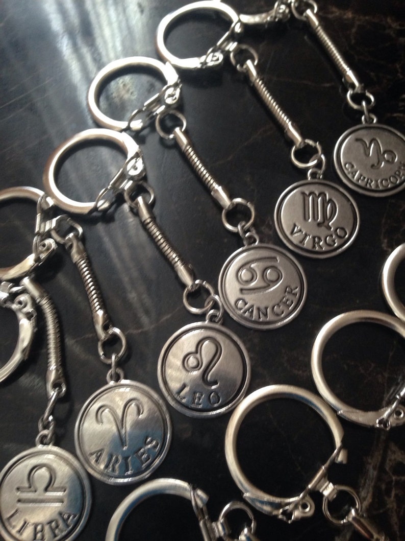 Zodiac Keychains Etsy