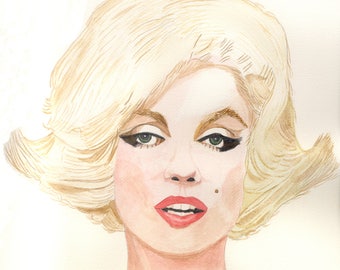 MARILYN limited edition print 11 X 14 inches.  Print of watercolor painting by Robert Martin.