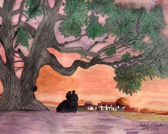 Gone With The Wind limited edition print of watercolor painting by Robert Martin