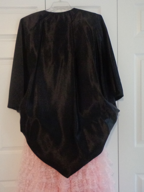 BLACK SATIN JACKET vintage 1980s handmade - image 7