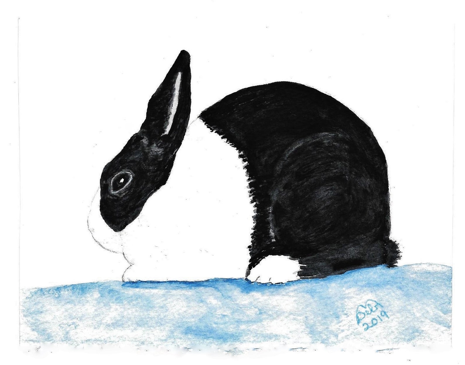 DUTCH RABBIT Original Watercolor Painting by Sally B. Martin - Etsy