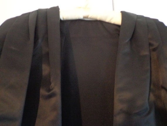 BLACK SATIN JACKET vintage 1980s handmade - image 4