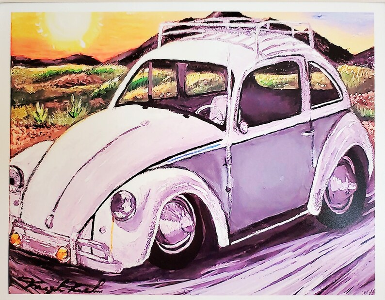 VW Bug Wall Art Print Volkswagen Bug 1964 Volkswagen Art Etsy