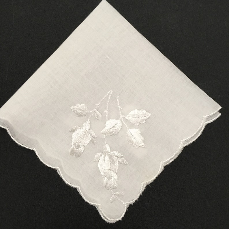 Vintage Flower Girl Hankie Child\u2019s Baby Hankie Hand Embroidered FREE SHIPPING