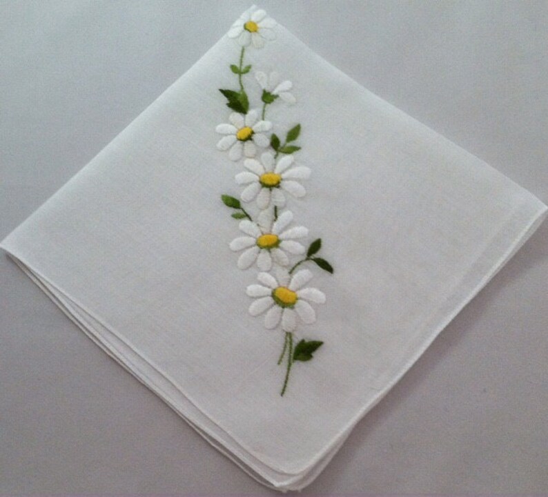 Vintage Handkerchief Embroidered Wedding Hankie Etsy