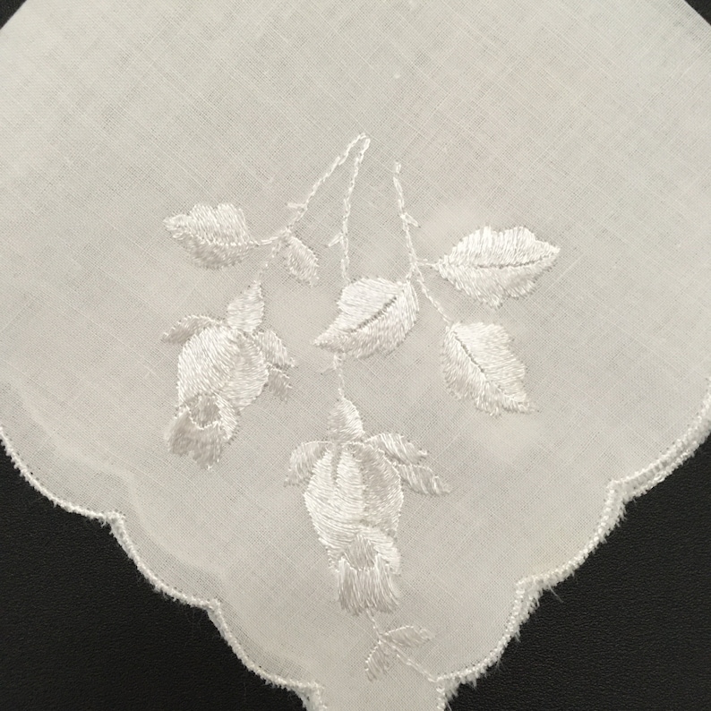 Vintage Flower Girl Hankie Child\u2019s Baby Hankie Hand Embroidered FREE SHIPPING