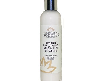 Organic Skin Care Face Cleanser w Hyaluronic Acid & Aloe Vera|Natural Facial Cleanser| Gentle Face Wash|Natural Skin Care