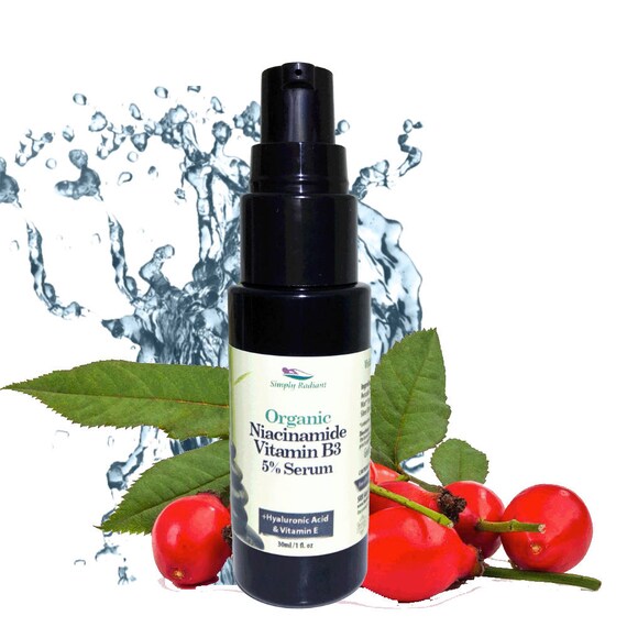 Organic Facial Serum With Niacinamide Vitamin B3 Visibly Tightens Pores Reduces Wrinkles Boosts Collagen Natural Skin Care