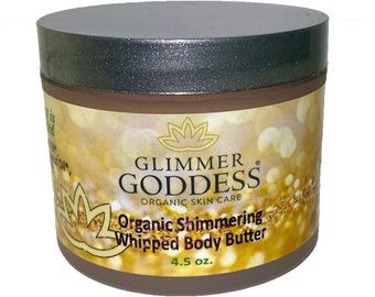 Organic Body Shimmer Butter - Shimmer Body Butter Glitter Butter - Bath and Body Shimmer Lotion - Organic Body Butter - Natural Skin Care