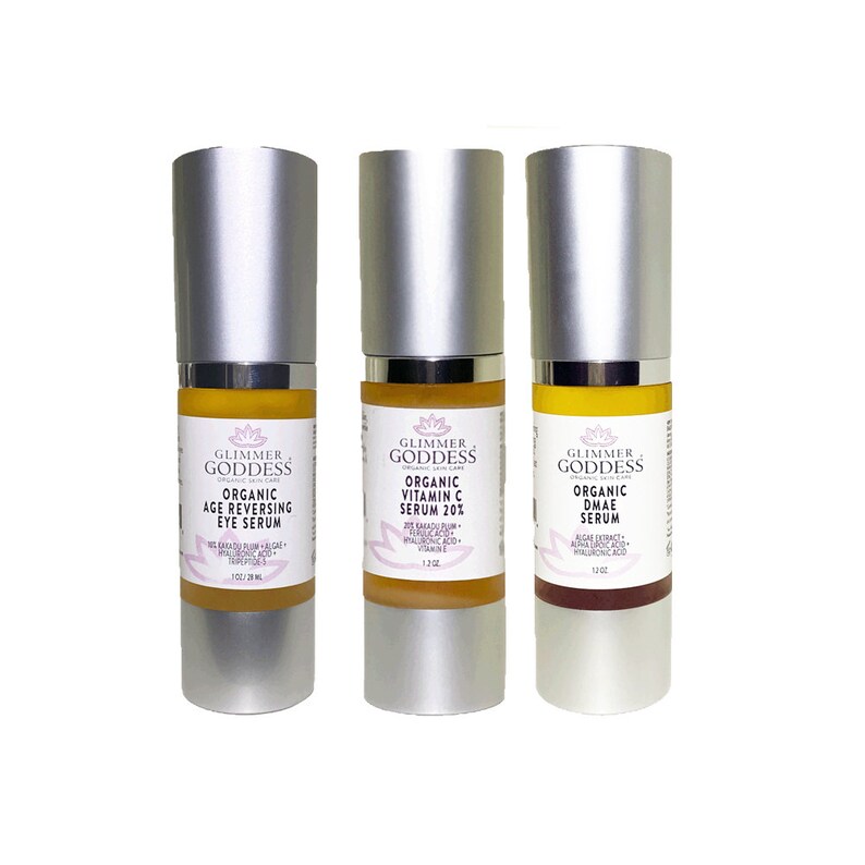 Organic Facial Serum Set Vitamin C Serum DMAE Tightening Etsy