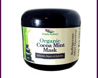 Organic Cocoa Mint Face Mask Anti-Aging|Vegan Exfoliator, Moisturizer and Microdermabrasion