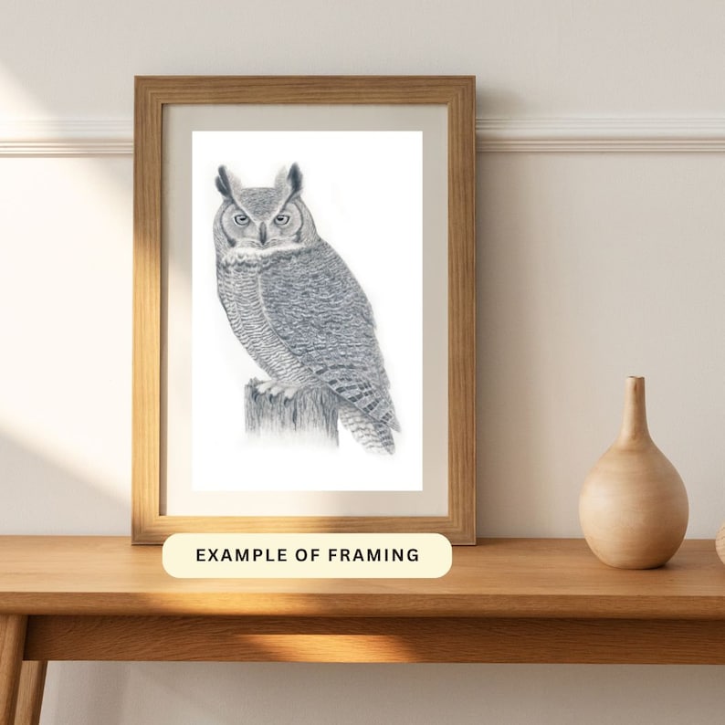 Owl Fine Art Print - Great Horned Owl Wall Art Signed by the Artist ...