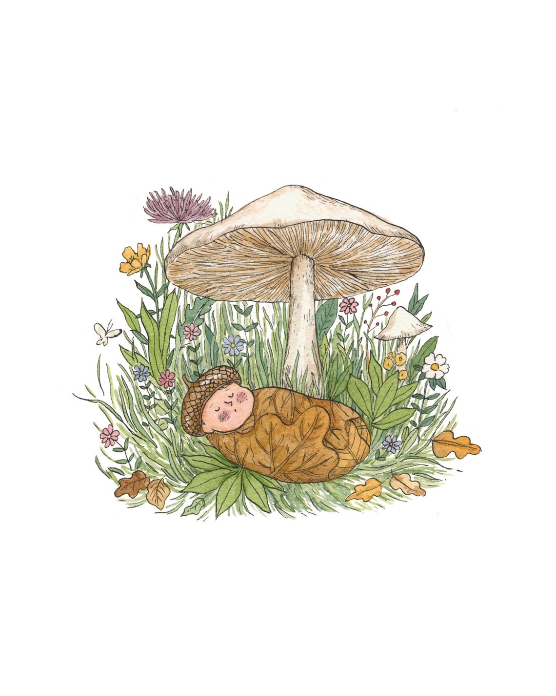 Mushroom Baby 8x10 Giclee Print Etsy