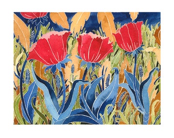 Red Tulips 8x10" Giclee Print