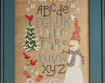WINTER SAMPLER; Digital Pattern for Cross Stitch; Instant PDF Download; Seasonal Sampler with Snowman, Cardinals and Snowflakes