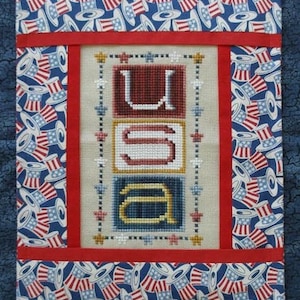 PATRIOTIC BLOCKS; Digital Pattern for Cross Stitch; Instant Pdf Download;  USA Blocks in Red, White, Blue and Gold