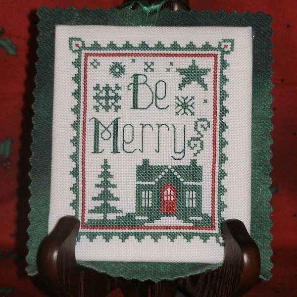 Be Merry Mini, DOWNLOADABLE PDF Pattern for Counted Cross Stitch