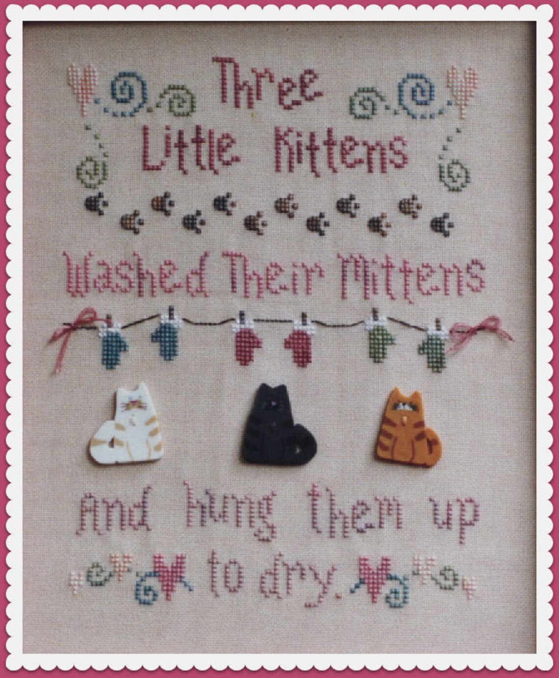 THREE LITTLE KITTENS; Pattern for Cross Stitch; Instant Pdf Download ...