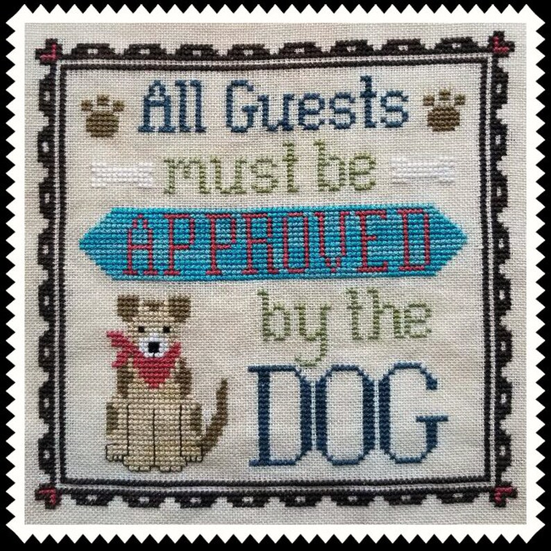 DOG OWNER'S WELCOME Digital Pattern for Cross Stitch by Waxing Moon 2 Designs One Dog or Multiple Dogs image 2