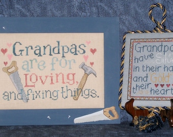 JUST For GRANDPAS Pattern for Counted Cross Stitch; Instant PDF Download; 2 Designs!