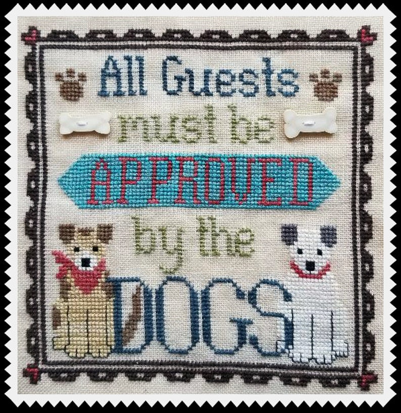 DOG OWNER'S WELCOME Digital Pattern for Cross Stitch by Waxing Moon 2 Designs One Dog or Multiple Dogs image 3