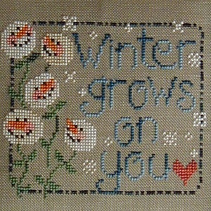 Winter Grows on You; Downloadable Pattern for Counted Cross Stitch; Snowman, snowflakes; PDF format