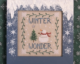 WINTER WONDER; Pattern for Cross Stitch; Instant PDF Download; Quick and Easy Snowman Design for Christmas Holidays!