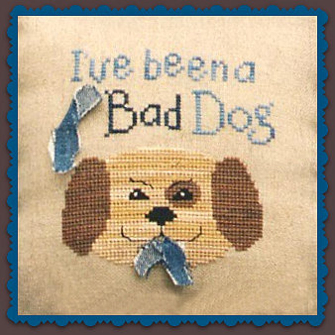 BAD DOG Waxing Moon Digital Pattern for Cross Stitch Cute Etsy