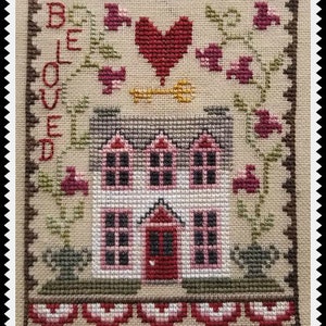 VALENTINE HOUSE TRIO Digital Pattern for Cross Stitch by Waxing Moon Designs Set of 3 Cute Romantic Houses House Trio Series image 2