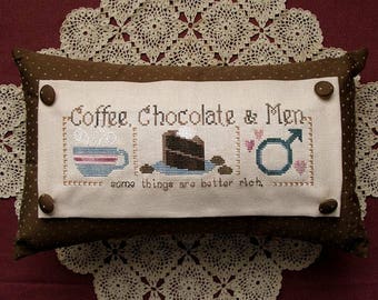 COFFEE, CHOCOLATE & MEN... Some Things Are Just Better Rich; Digital Cross Stitch Pattern; Instant Pdf Download; Humor