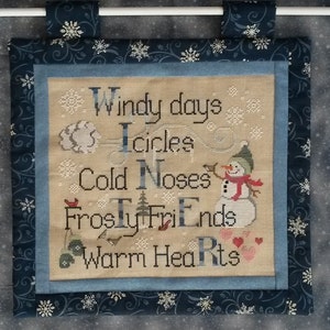 WINTER THINGS, Downloadable pattern for counted cross stitch; PDF file; Snowman, Mittens, Winter Birds