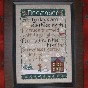 DECEMBER SAMPLER, Downloadable pattern for Counted Cross Stitch, PDF file