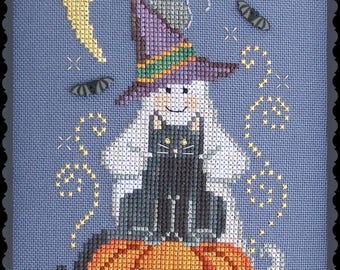 HALLOWEEN SHORT STACK; Pattern for Cross Stitch; Instant Pdf Download; Cute Ghost and Friends all stacked up for Halloween!