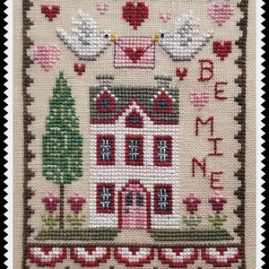 VALENTINE HOUSE TRIO Digital Pattern for Cross Stitch by Waxing Moon Designs Set of 3 Cute Romantic Houses House Trio Series image 4