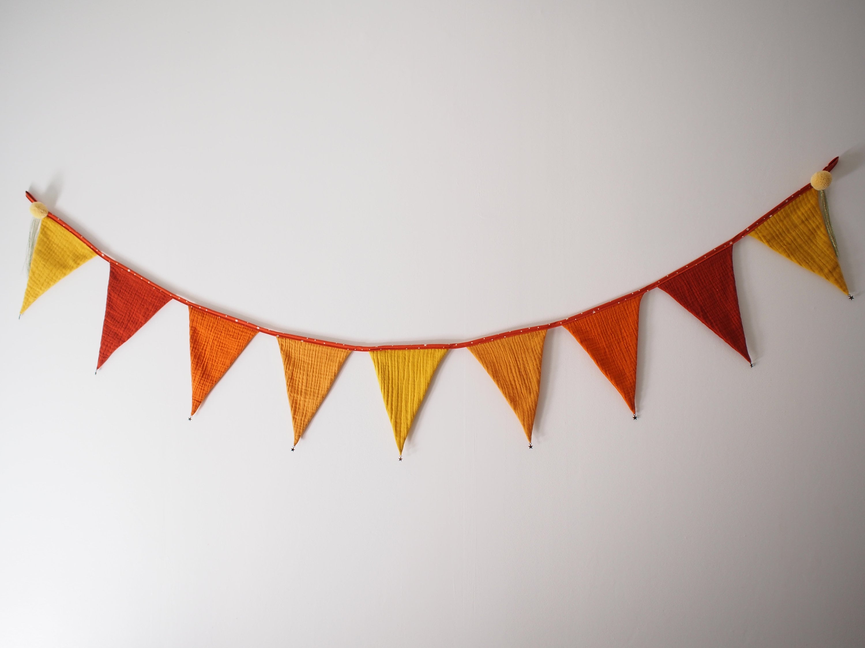 Guirlande 9 Fanions , Tissus Double Gaze Oeko-Tex/ Banderole, /Décoration Murale Chambre Enfant ou B