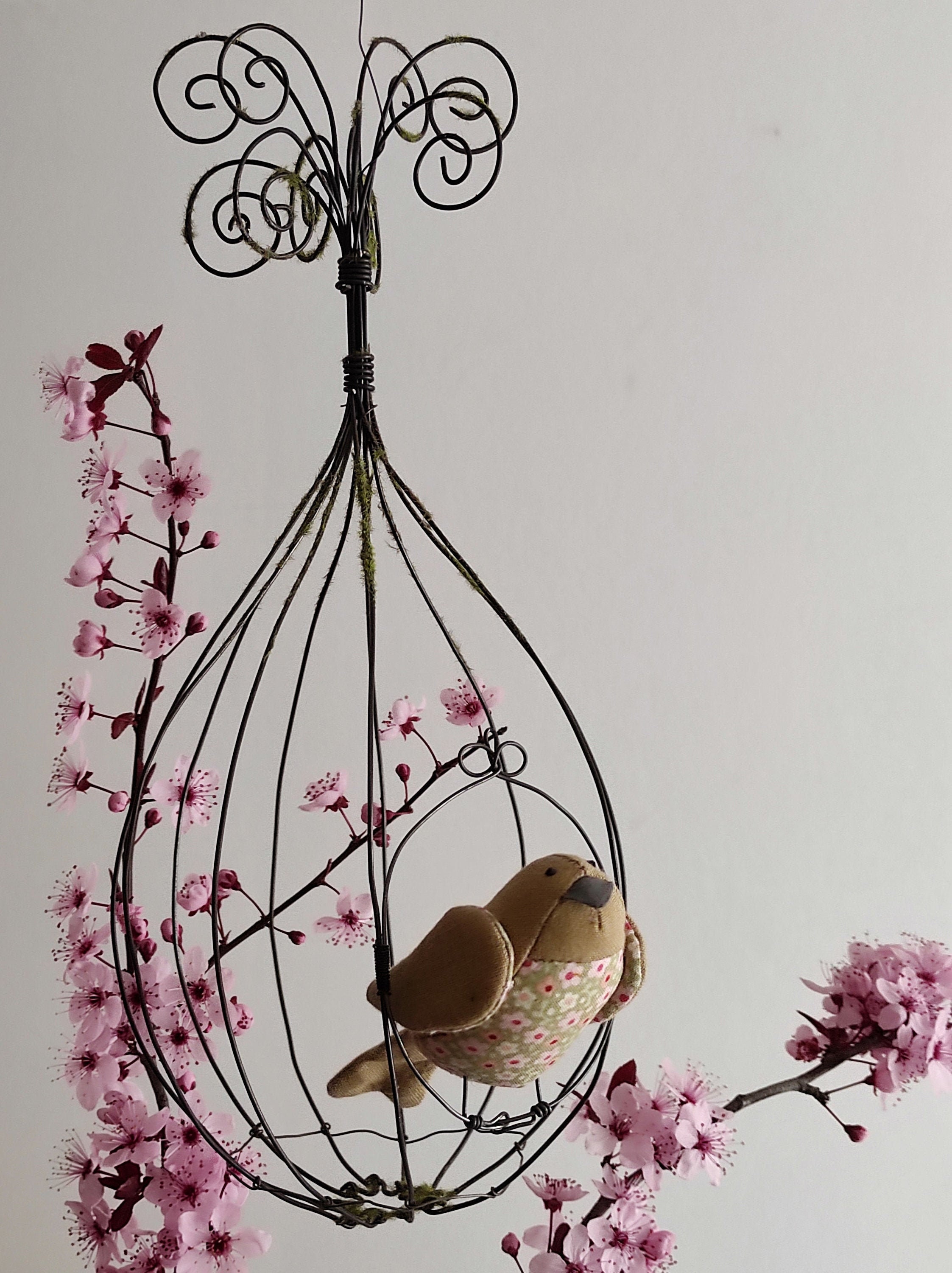 cages à oiseaux décoratives avec fleurs à l'extérieur, décoration de jardin  et de rue 9996801 Photo de stock chez Vecteezy