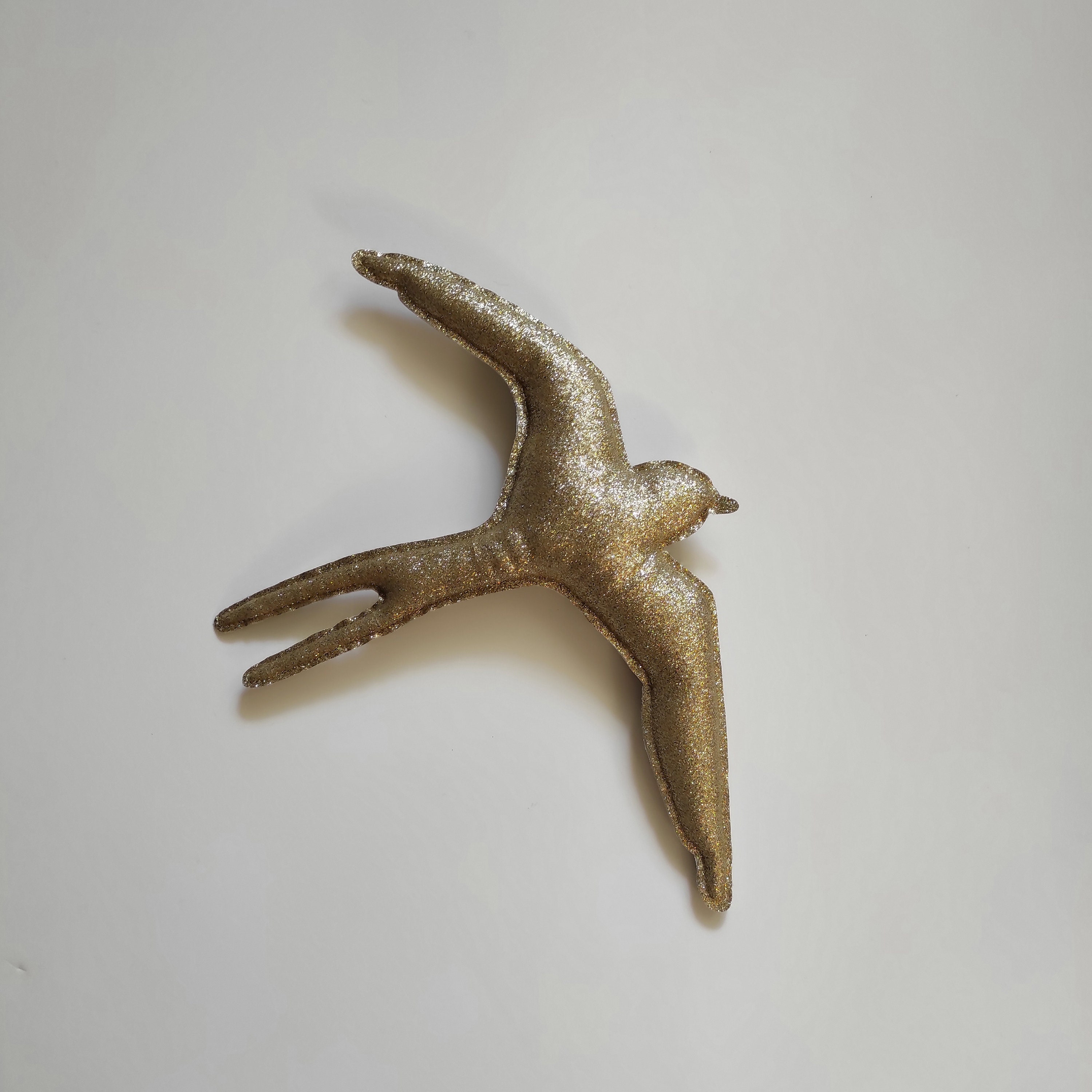 Hirondelle à Suspendre en Tissu Pailleté Or