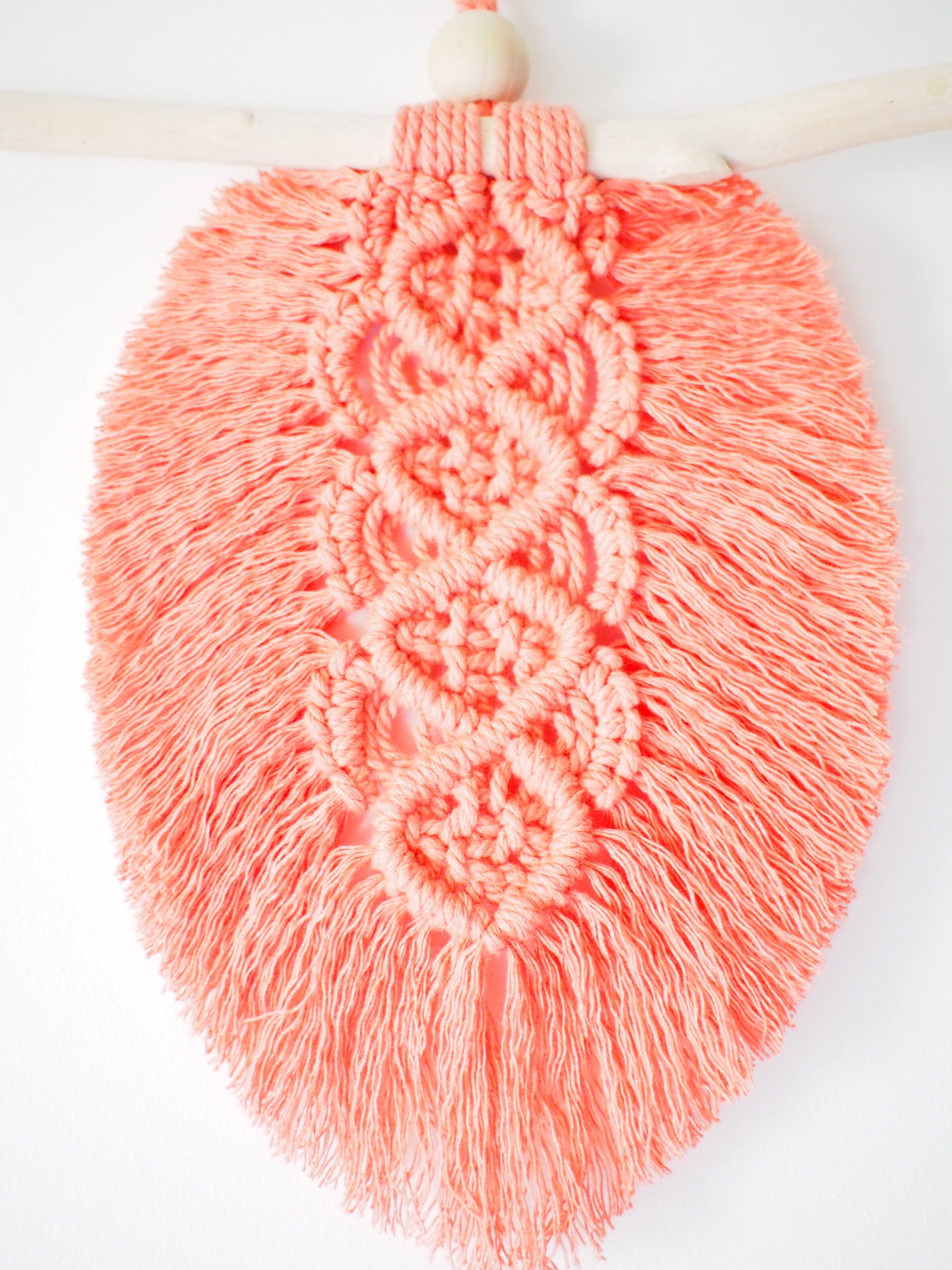 Suspension Macramé Plume - Décoration Murale Bohème/Scandinave Pour Une Déco Cocooning -Boho Decor B