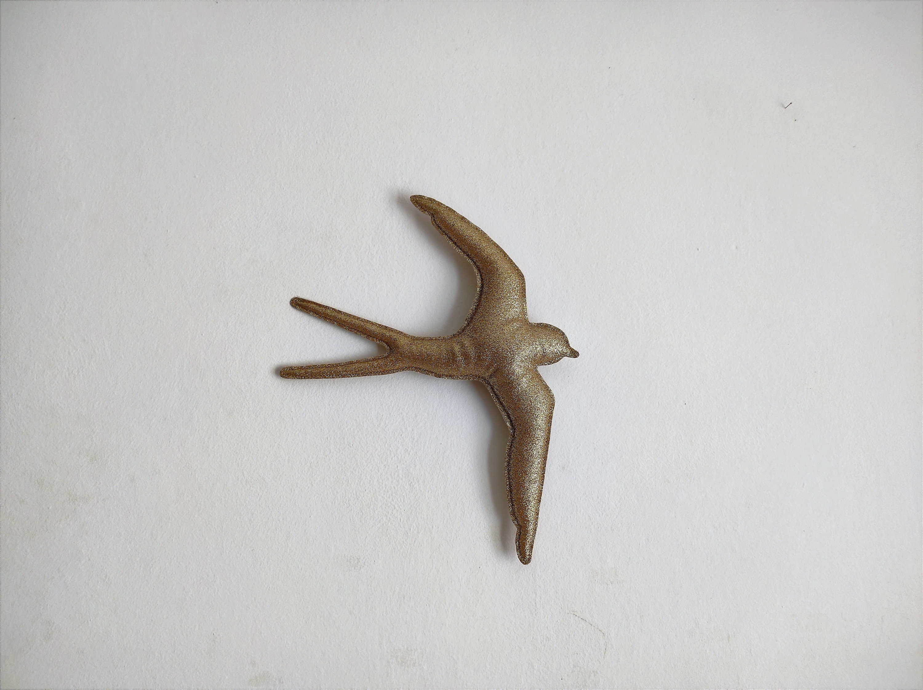 Hirondelle à Suspendre en Tissu Pailleté Or