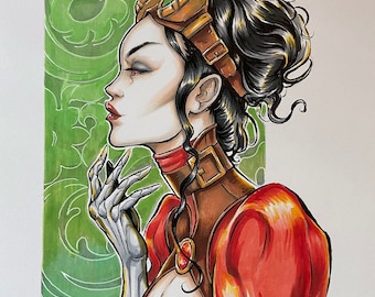 9 x 12 Custom Copic Marker Sketch Commission