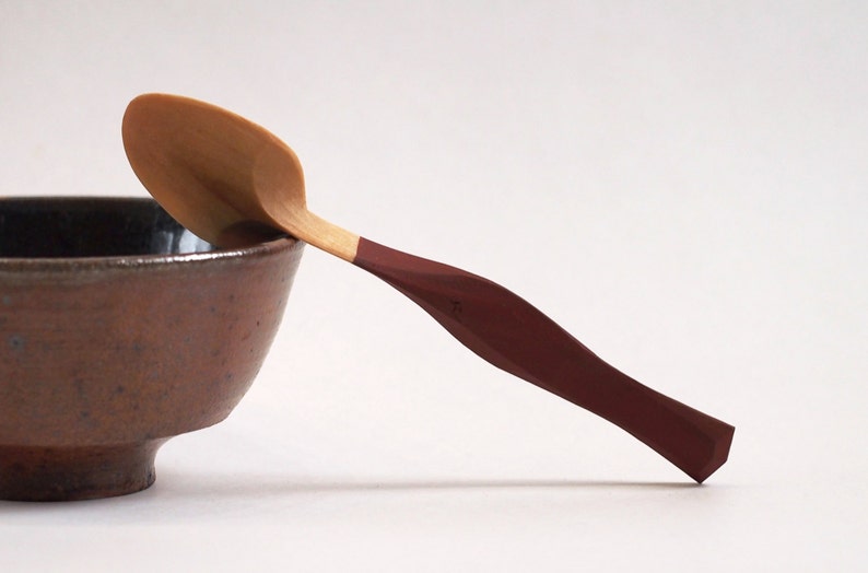 wooden spoon Table spoon wood spoon birch tooled finish eating spoon hand carved red spoon