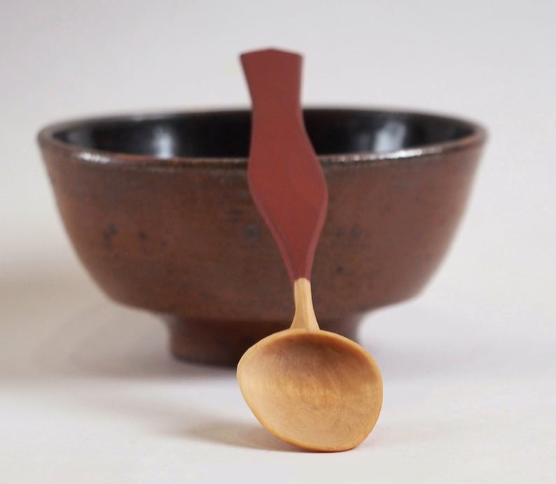 wooden spoon Table spoon wood spoon birch tooled finish eating spoon hand carved red spoon